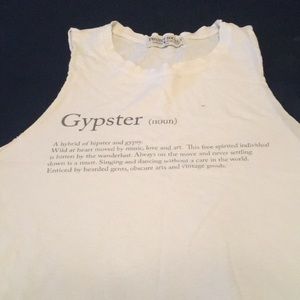 Gypster muscle tee white crop top!